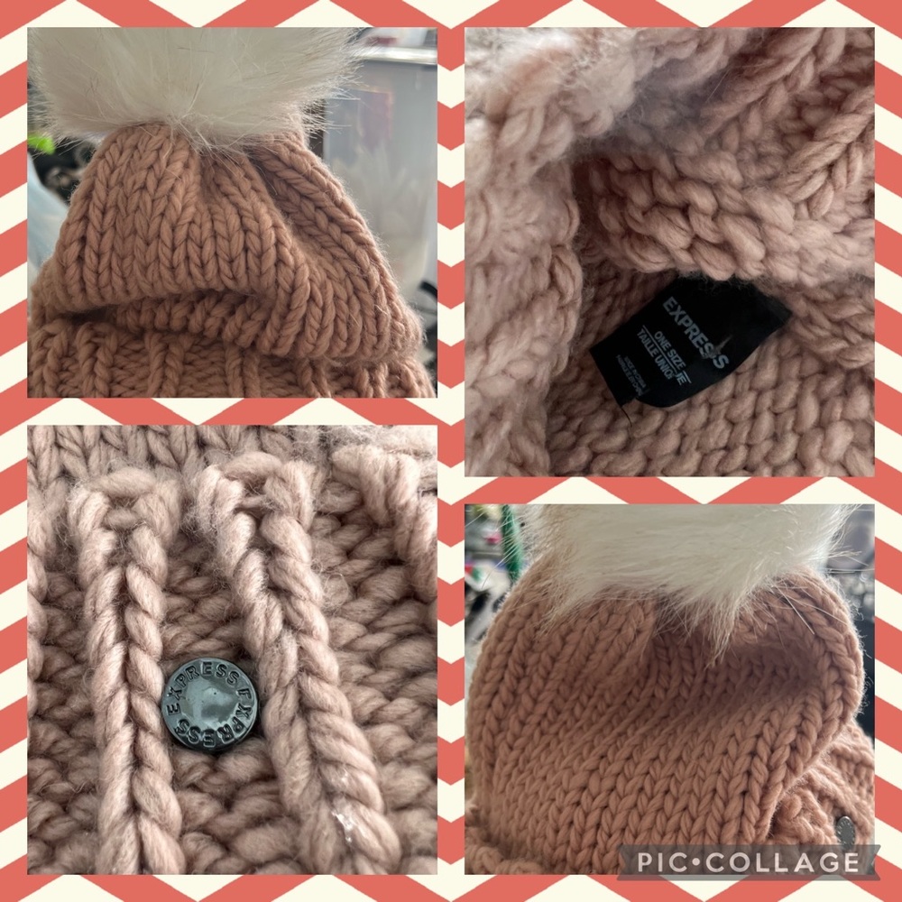 BNWOT Express Pom Pom Knitted Winter Hat